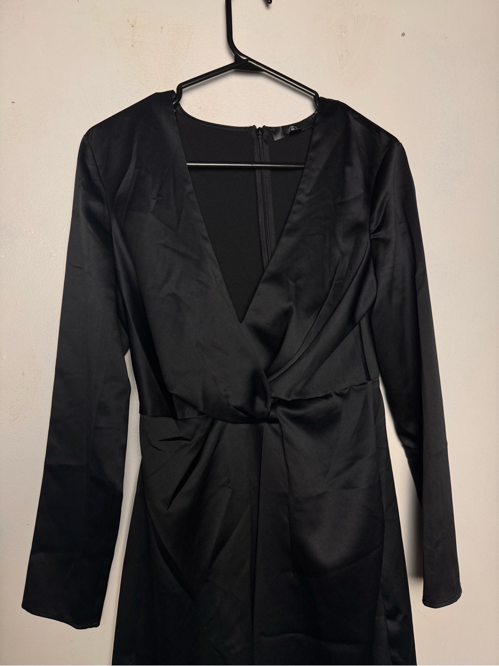 Missguided Black longsleeve t shirt dress -size-6